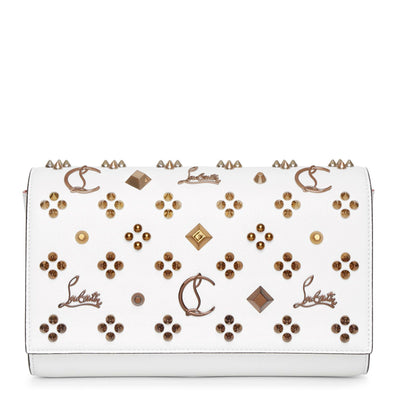 Paloma white leather clutch bag