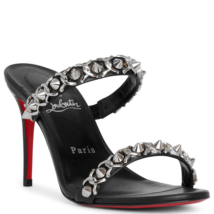 Just Chain 85 black leather sandals