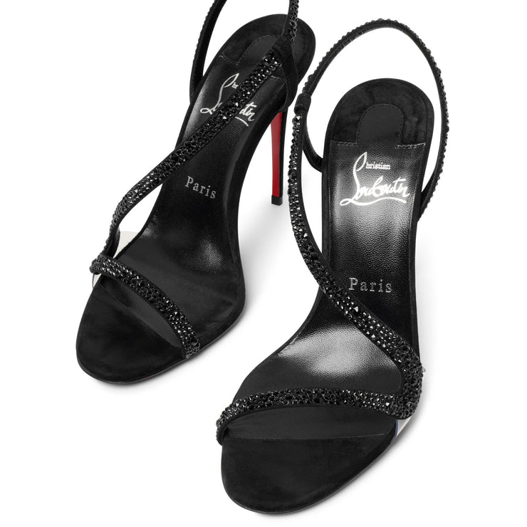 Rosalie 100 black strass sandals