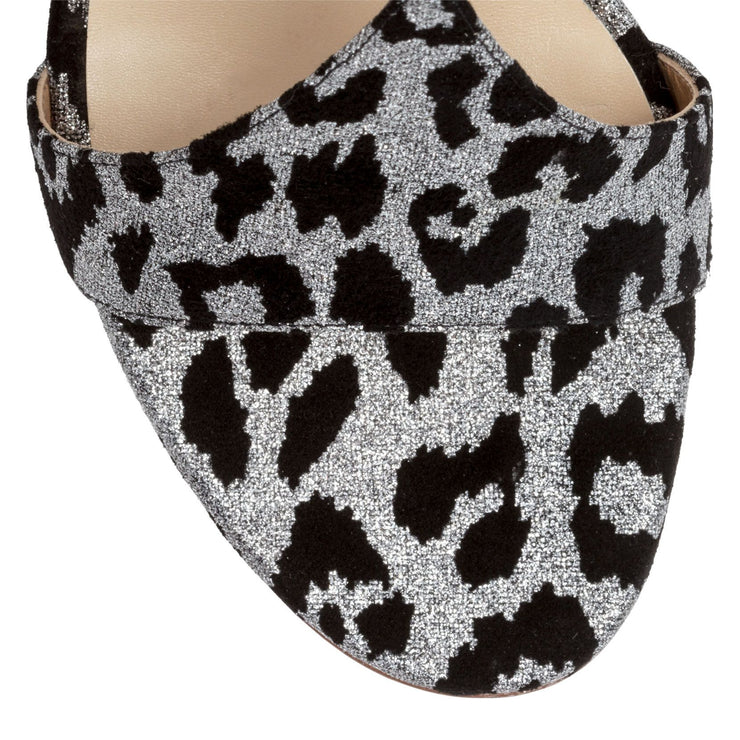 Leopard 105 glitter suede sandals