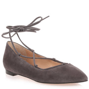 Grey suede lace up Femi' Flat