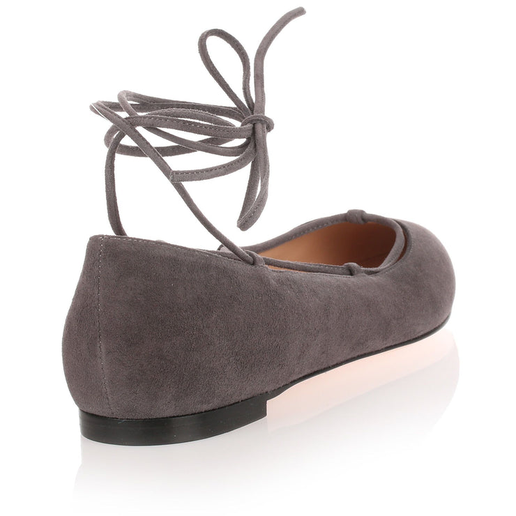 Grey suede lace up Femi' Flat