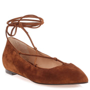 Brown suede lace up Femi' Flat