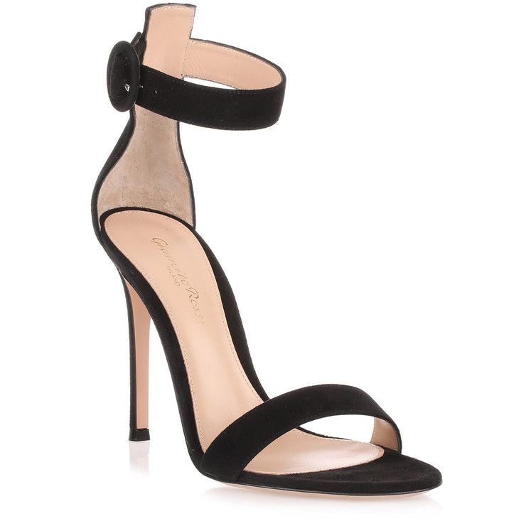 Black suede Portofino sandal