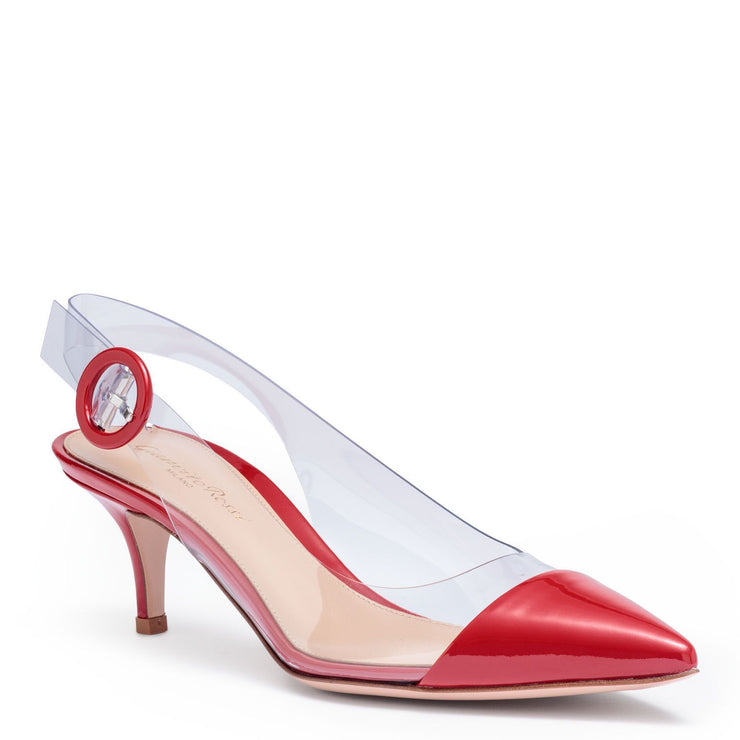 Plexi 55 red patent leather sling back pumps