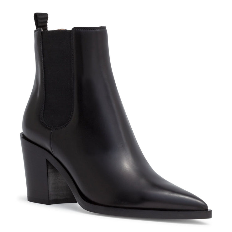 Romney 70 black leather pointed boots