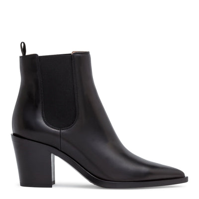Romney 70 black leather pointed boots