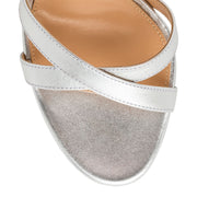 Silver metallic nappa sandals