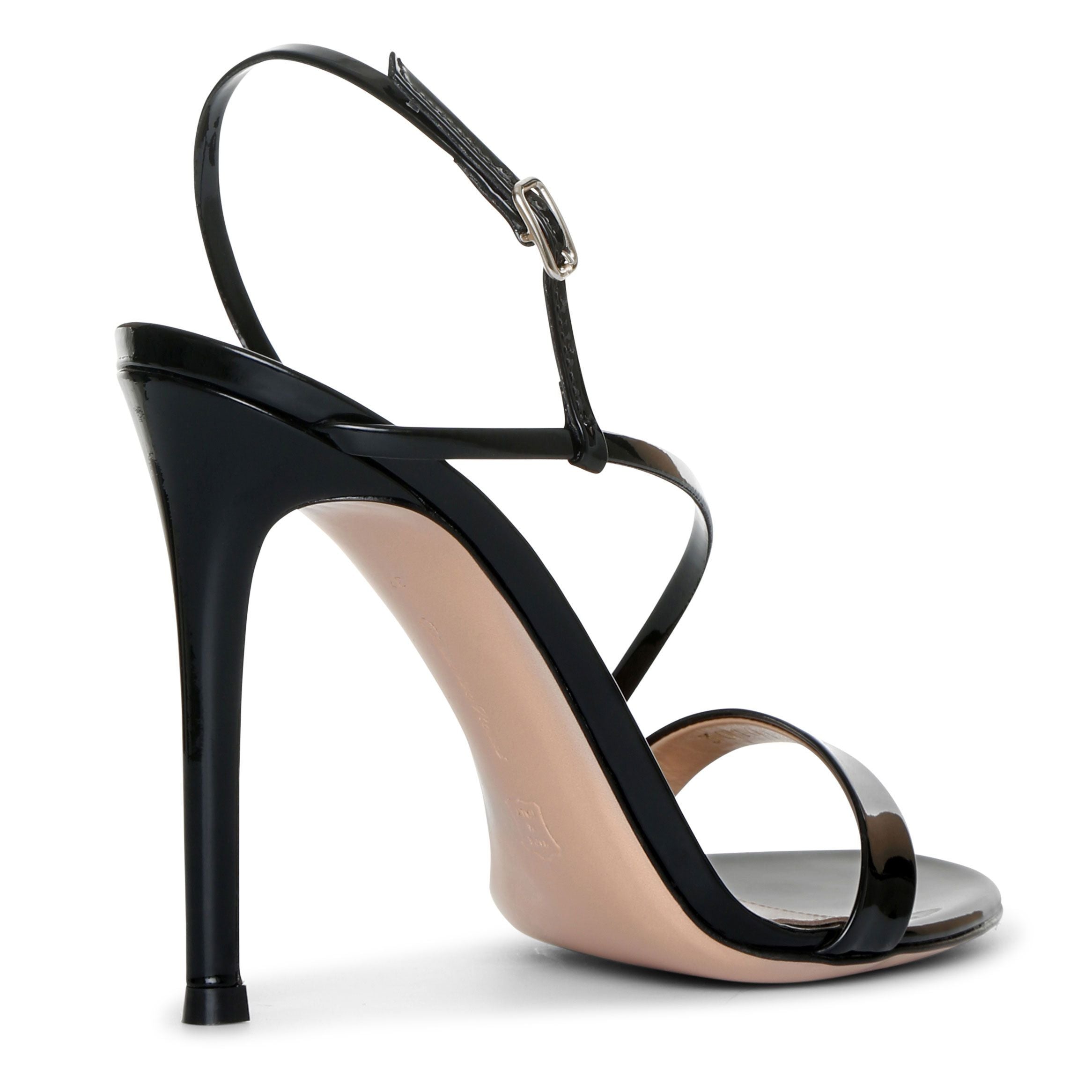 Manhattan 105 patent black leather sandals