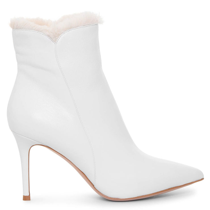 Levy 85 white ankle boots