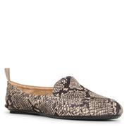 Snake print suede loafers