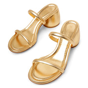 Gold leather 60 mule sandals