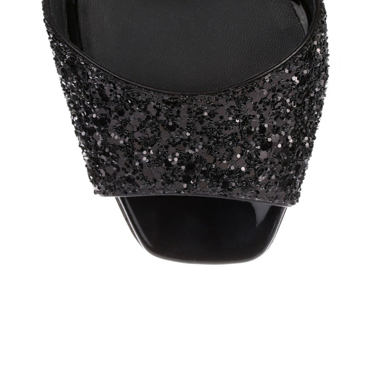 Black glitter sandal