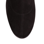 Black suede over-the-knee boot