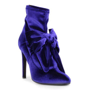 Josephine blue velvet ankle boot
