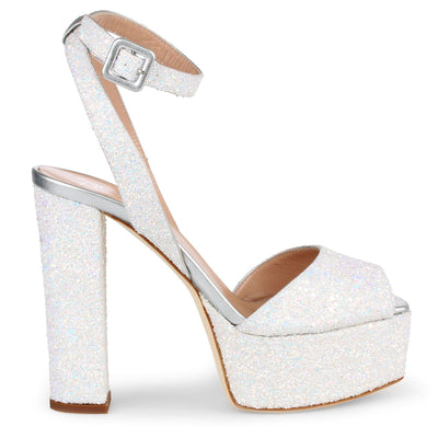 Betty white glitter sandals