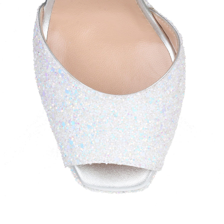 Betty white glitter sandals