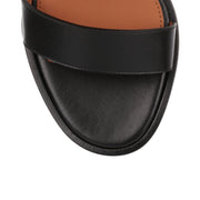 Black leather chain sandal