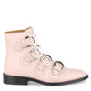 Elegant flat blush leather boot