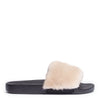 Light beige mink slide sandals