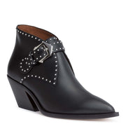 Elegant black leather ankle boots