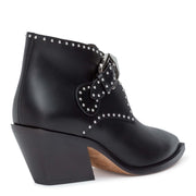 Elegant black leather ankle boots