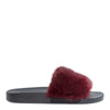 Burgundy mink slide sandals