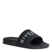 Black rubber slide sandals