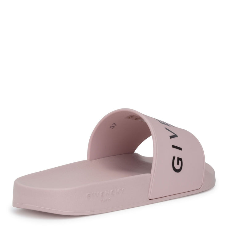 Pink logo rubber slide sandals