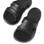 Marshmallow black slider sandals