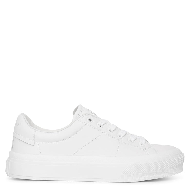City court white leather sneakers