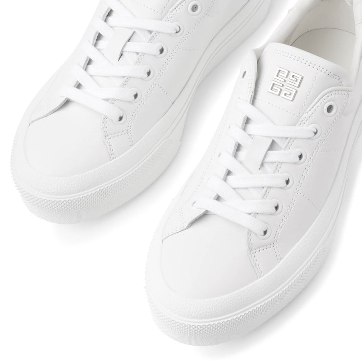 City court white leather sneakers