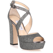April grey glitter fabric sandal