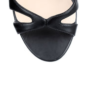 Leslie black leather sandal