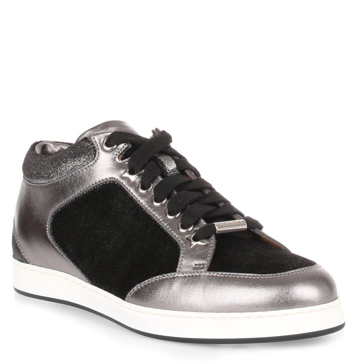 Miami metallic grey velvet sneaker