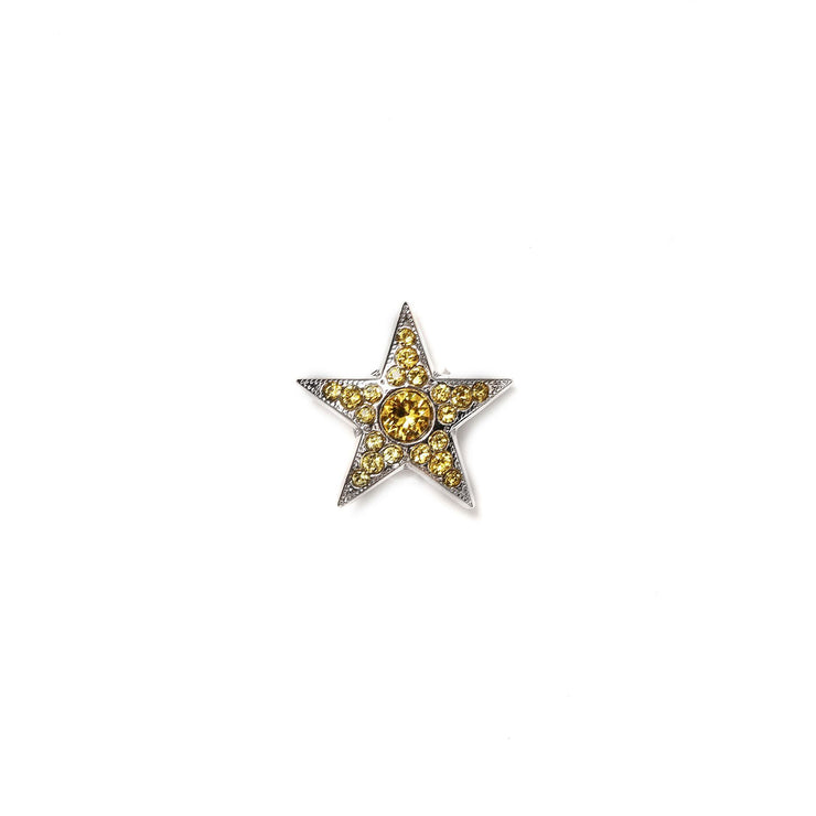 Starry L yellow crystal jewelled button