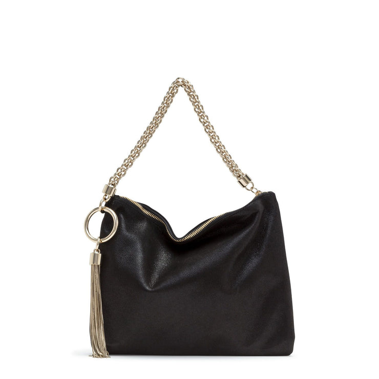 Callie Black Suede  Clutch Bag