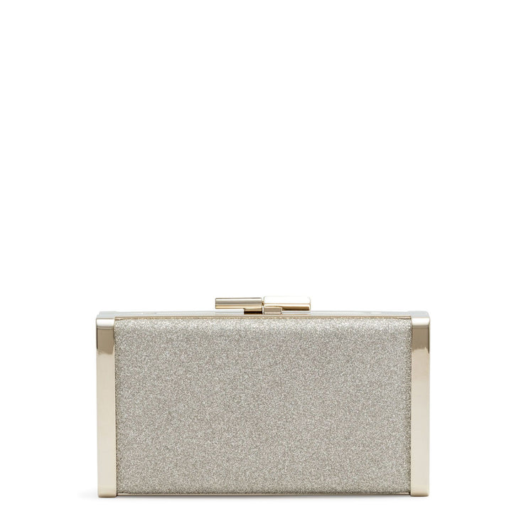 J Box Platinum Glitter Clutch