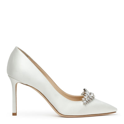 Romy 85 tiara satin crystal pumps