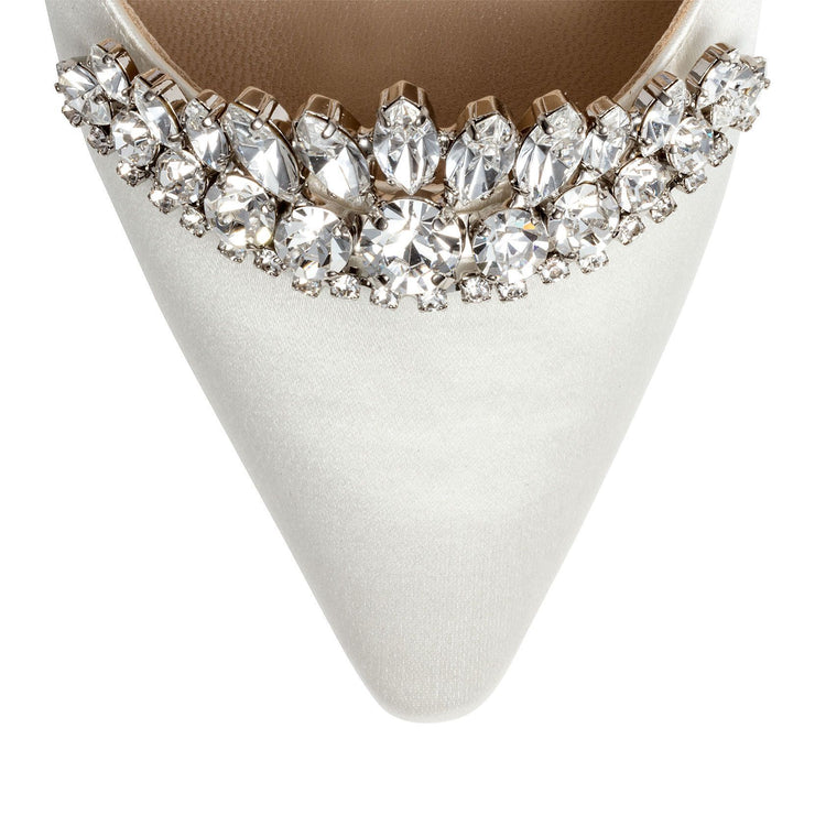 Romy 85 tiara satin crystal pumps