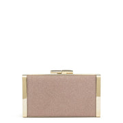 J Box ballet pink glitter clutch