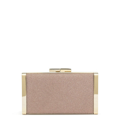 J Box ballet pink glitter clutch