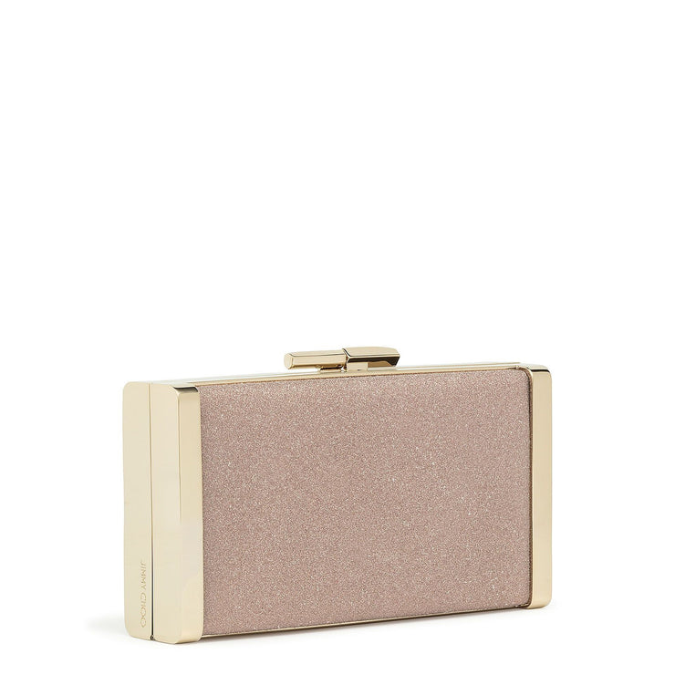 J Box ballet pink glitter clutch