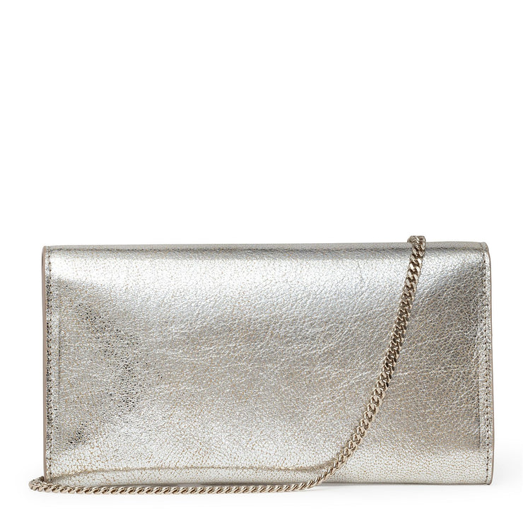 Emmie gold leather clutch