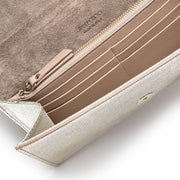 Emmie gold leather clutch