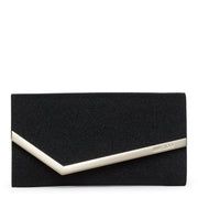 Emmie black glitter clutch