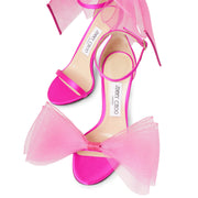 Aveline 100 pink satin sandals