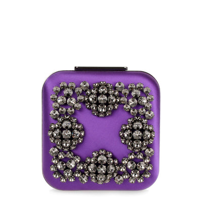 Hangi Petunia purple crystal silk clutch