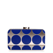 Mina royal blue shiny silver clutch