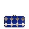 Mina royal blue shiny silver clutch